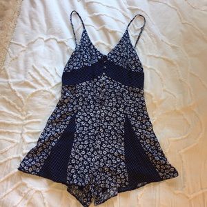 Floral Blue Romper